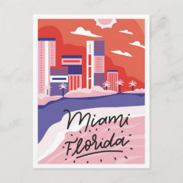 Miami Florida Art Travel Illustratie Briefkaart