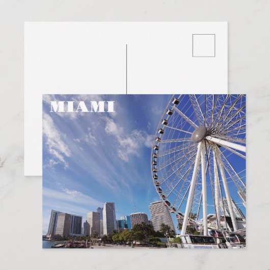 Miami Florida Bayfront Park City Skyline Travel Briefkaart (Voorkant / Achterkant)