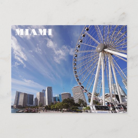 Miami Florida Bayfront Park City Skyline Travel Briefkaart (Voorkant)
