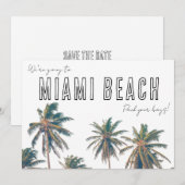 Miami Florida Beach bruiloft Save The Date (Voorkant / Achterkant)
