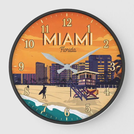 Miami Florida Beach Grote Klok (Voorkant)