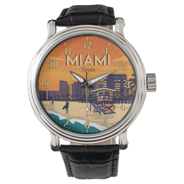Miami Florida Beach Horloge (Voorkant)