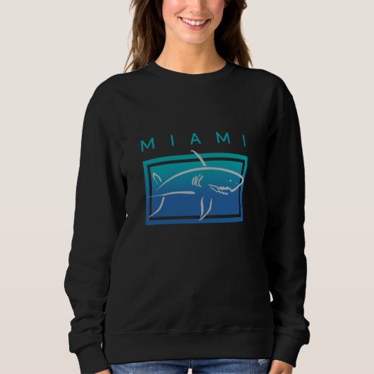 Miami Florida Beach Shark Graphic Trui (Voorkant)