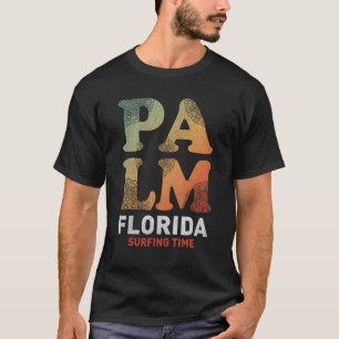Miami Florida Beach Summer Surfing Time Palm en S T-shirt