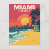  Miami Florida Beach Sunset Briefkaart (Voorkant)