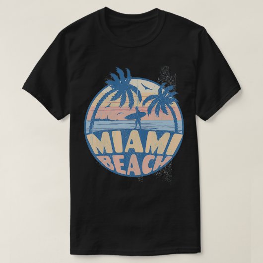 Miami Florida Beach Surf Summer Vacation T-shirt (Design voorkant)
