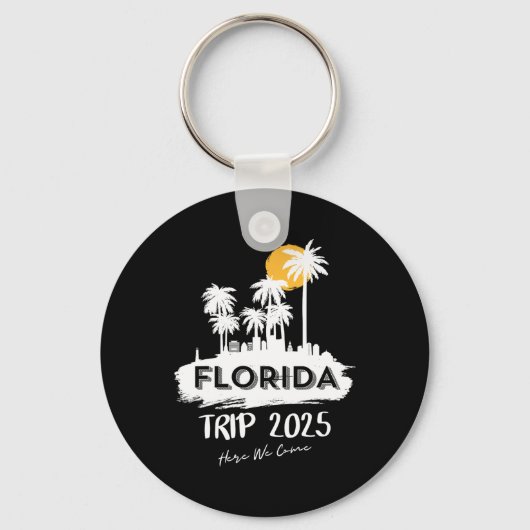 Miami Florida Beach Trip 2025 Here We Come Matchin Sleutelhanger (Voorkant)