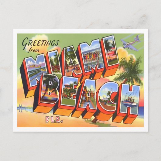 Miami, Florida  Big Letters Briefkaart (Voorkant)