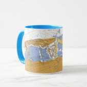 Miami, Florida Biscayne Bay Nautical Chart Mok (Voorkant links)