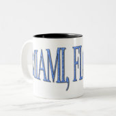 Miami, Florida - Blue Tweekleurige Koffiemok (Voorkant links)