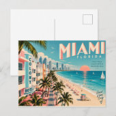 Miami Florida Briefkaart (Voorkant / Achterkant)