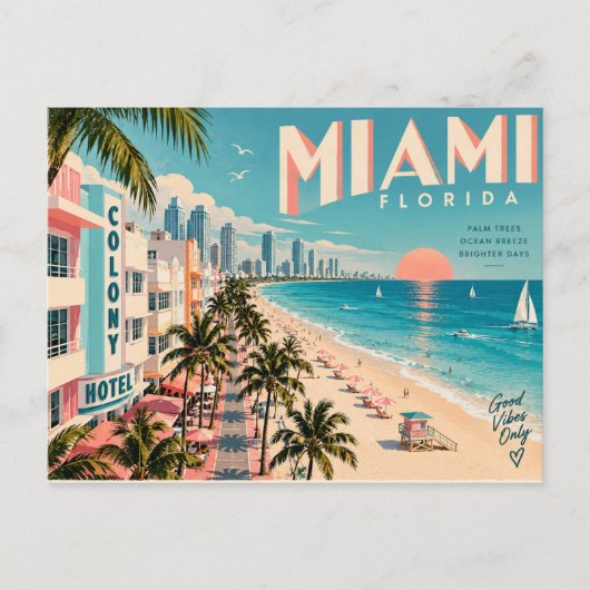 Miami Florida Briefkaart (Voorkant)