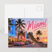 Miami Florida Briefkaart (Voorkant / Achterkant)