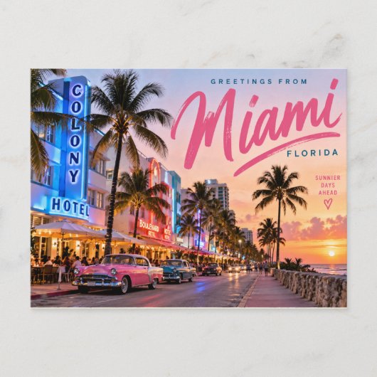 Miami Florida Briefkaart (Voorkant)