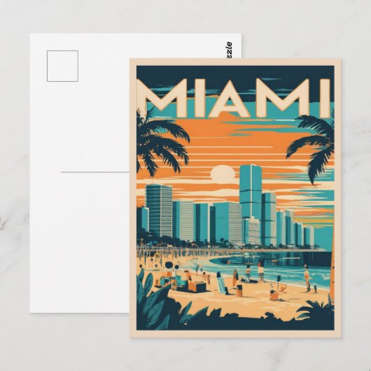  Miami Florida Briefkaart (Voorkant / Achterkant)
