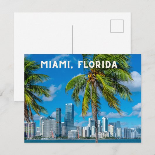 Miami Florida Briefkaart (Voorkant / Achterkant)