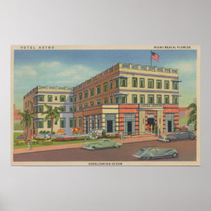 Miami, Florida - Buiten Uitzicht van Hotel Astor Poster