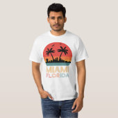 Miami Florida City en palmbomen T-shirt (Voorkant volledig)