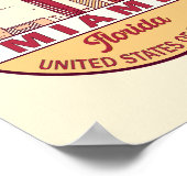 Miami Florida City Skyline Emblem Poster (Hoek)