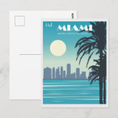  Miami Florida City Skyline Travel Briefkaart (Voorkant / Achterkant)