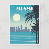 Miami Florida City Skyline Travel Briefkaart (Voorkant)