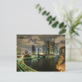 Miami Florida City Skyline Travel Briefkaart (Staand voorkant)