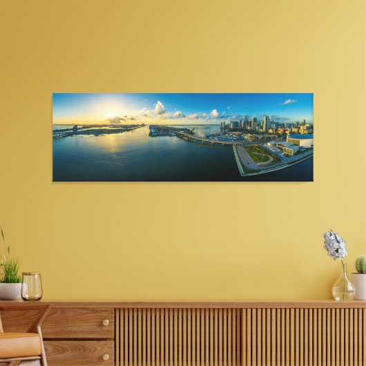 Miami Florida City Skyline Travel Photo Canvas Afdruk (Insitu (Woonkamer))