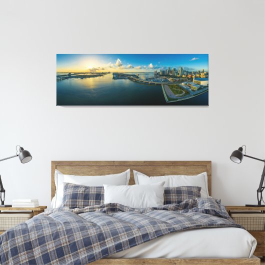 Miami Florida City Skyline Travel Photo Canvas Afdruk (Insitu (Slaapkamer))
