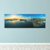 Miami Florida City Skyline Travel Photo Canvas Afdruk (Insitu (Houten vloer))