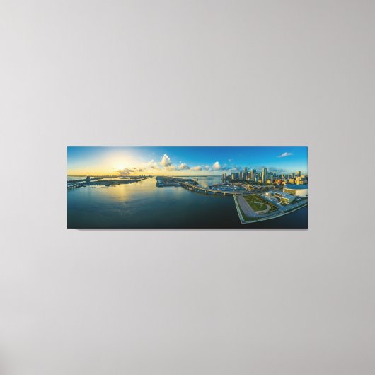 Miami Florida City Skyline Travel Photo Canvas Afdruk (Voorkant)