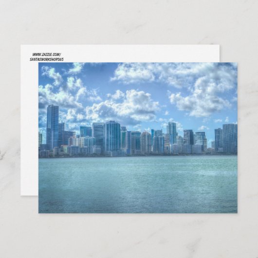 MIAMI FLORIDA CITYSCAPE SKYLINE BRIEFKAARTEN (Voorkant / Achterkant)