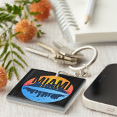 Miami Florida Cityscape Skyline Foto Sleutelhanger (Voorkant Rechts)