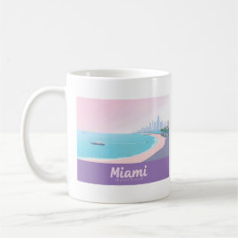 Miami Florida Coastline Cityscape Pastelreizen Koffiemok