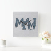 Miami Florida Denim Letter Wall Clock Vierkante Klok (Huis)