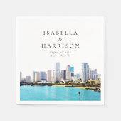 MIAMI Florida Destination Travel Skyline Wedding Servet (Voorkant)