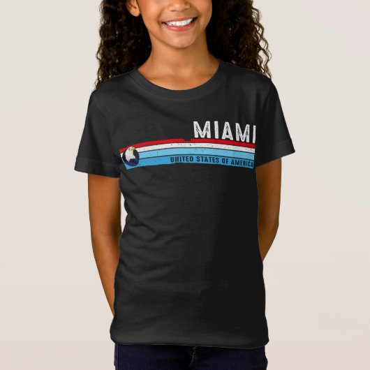 Miami Florida Est 1896 klassieke retro stijl T-shirt (Voorkant)