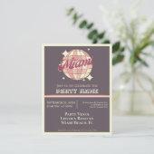 Miami Florida feest thema viering Uitnodiging (Staand voorkant)