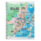 Miami Florida Fine Art Print Retro  Map Notitieboek (Voorkant)