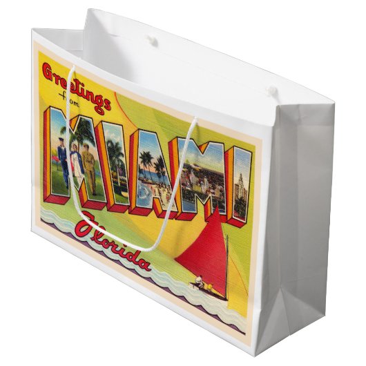 Miami Florida FL groot Briefkaart Cadeauzakje (Voorkant Gekanteld)