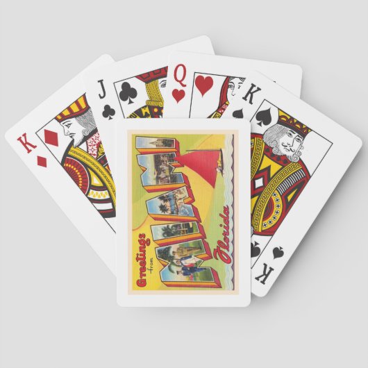 Miami Florida FL  groot Briefkaart Pokerkaarten (Achterkant)