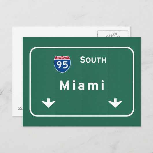 Miami Florida fl Interstate Highway Freeway : Briefkaart (Voorkant / Achterkant)
