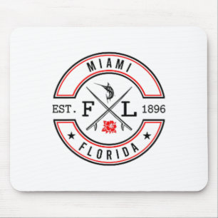 Miami Florida Fl Retro Surfer Strand Voor En Ck Muismat