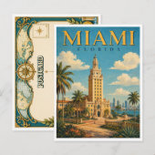 Miami Florida Freedom Tower GeoSaga Briefkaart (Voorkant / Achterkant)
