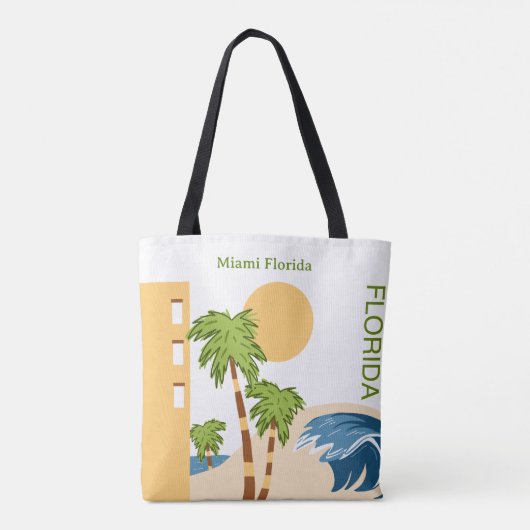 Miami Florida gepersonaliseerde Canvas tas (Achterkant)