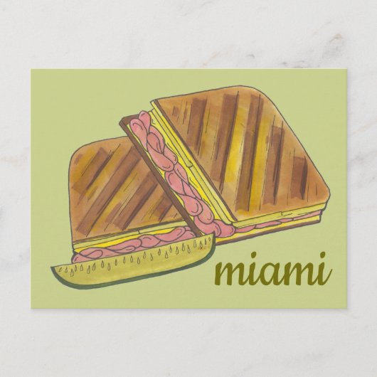 Miami Florida Ham Swiss Cheese Cuban Sandwich Briefkaart (Voorkant)