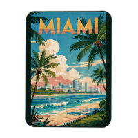Miami Florida Illustratie Reis Kunst Vintage