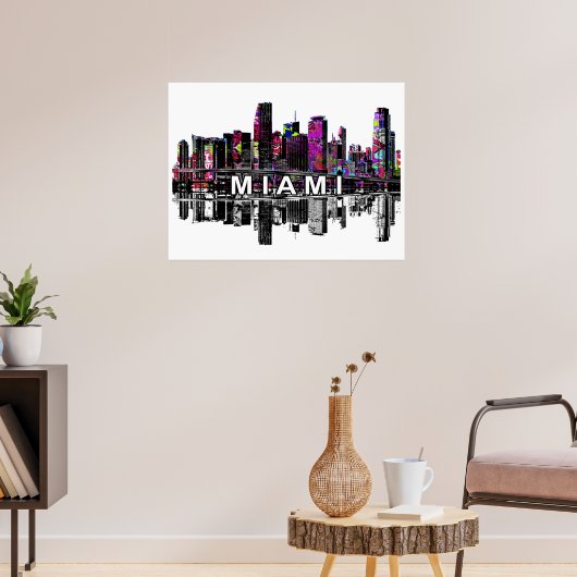 Miami, Florida in graffiti Poster (Woonkamer 3)