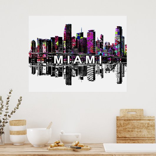 Miami, Florida in graffiti Poster (Keuken)