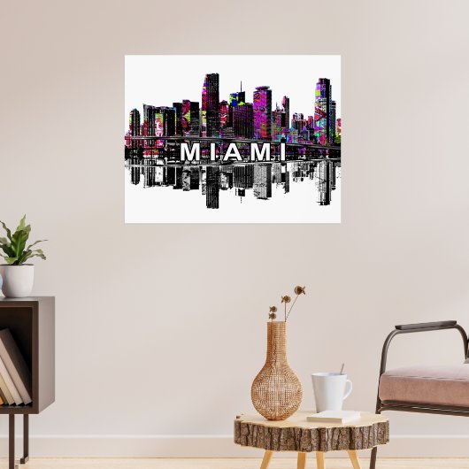 Miami, Florida in graffiti Poster (Woonkamer 3)