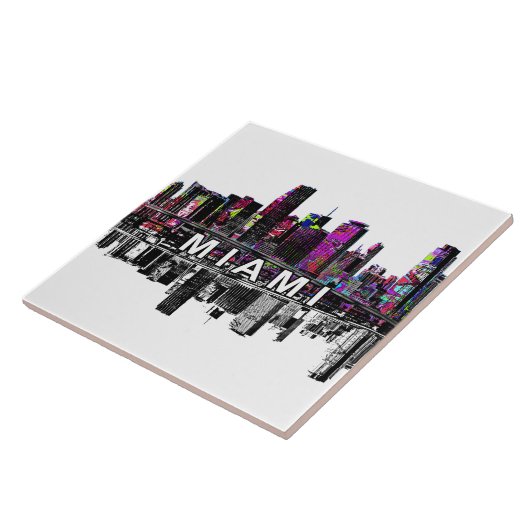 Miami, Florida in graffiti Tegeltje (Zijkant)